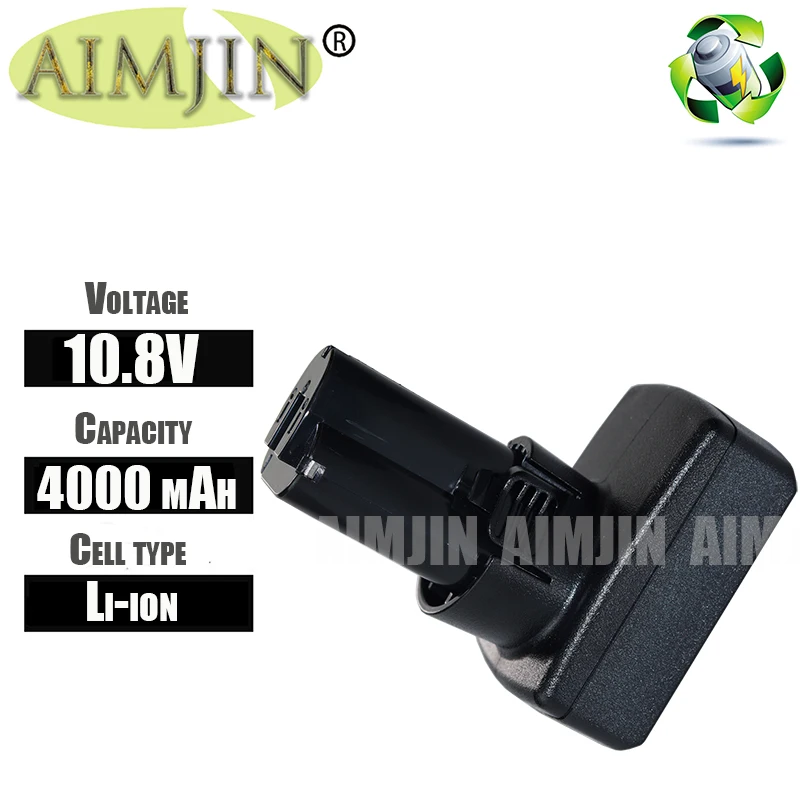 

AIMJIN 4000mAh 10.8V For Makita BL1013 Rechargeable Power Tools Li-Ion Battery Replacement TD090D DF030D LCT203W BL1014