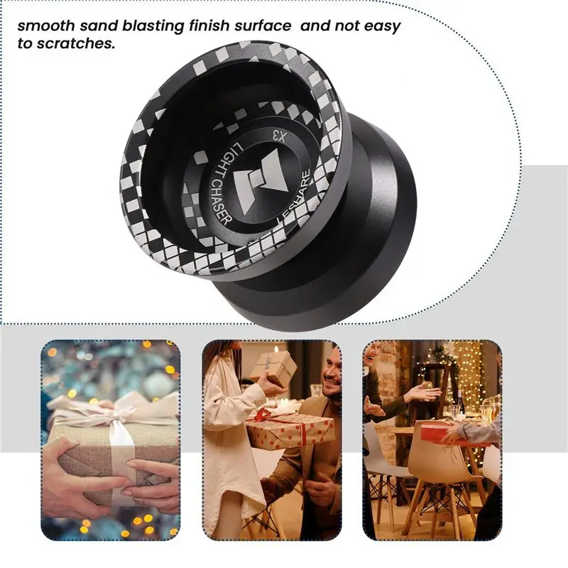ABXE-Unresponsive LIGHT CHASER X3 Competitive Yo-Yo,Alloy Yoyo For Beginners,And Practise Tricks With Glove And Strings