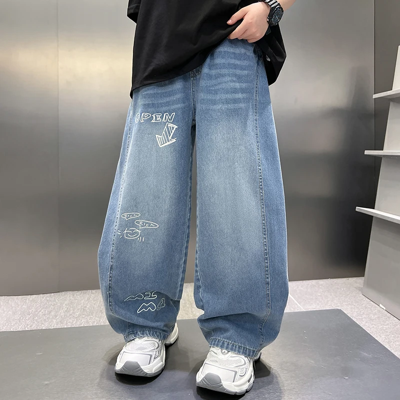 

2026 Summer Boys' Jeans Spring New Collection Girls' Mosquito resistant Jeans Autumn Children's Sports Pants