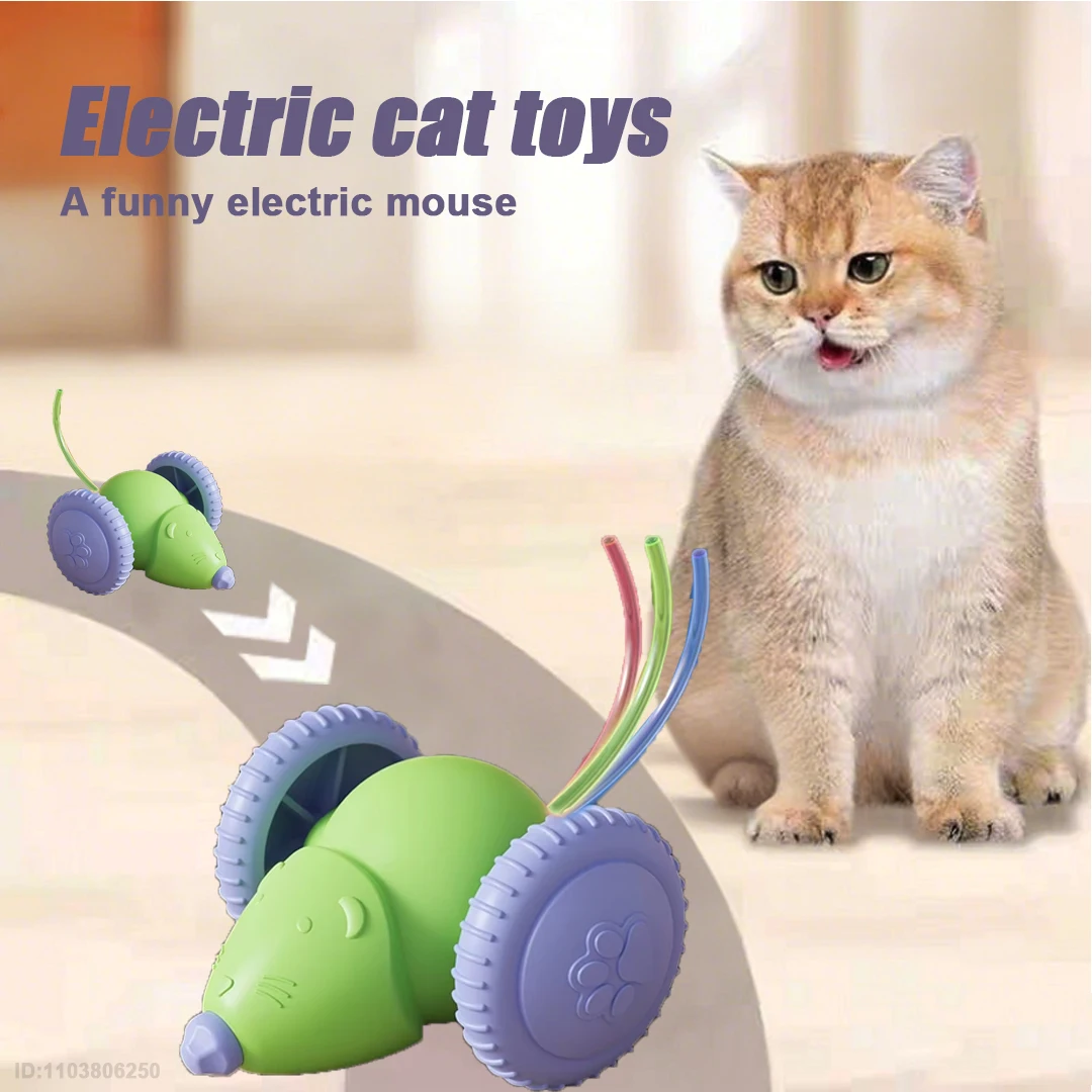 Pet Cats Toy Interactive Toy Electric Mouse Car - Automatic Teaser with Intelligent Obstacle Avoidance Pet Products for Kittens