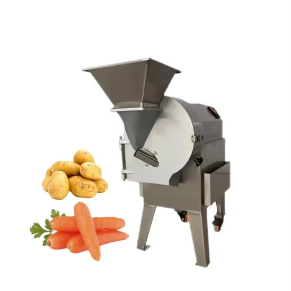 

High-quality commercial vegetable and fruit slicer with motor for potato and cassava chips.