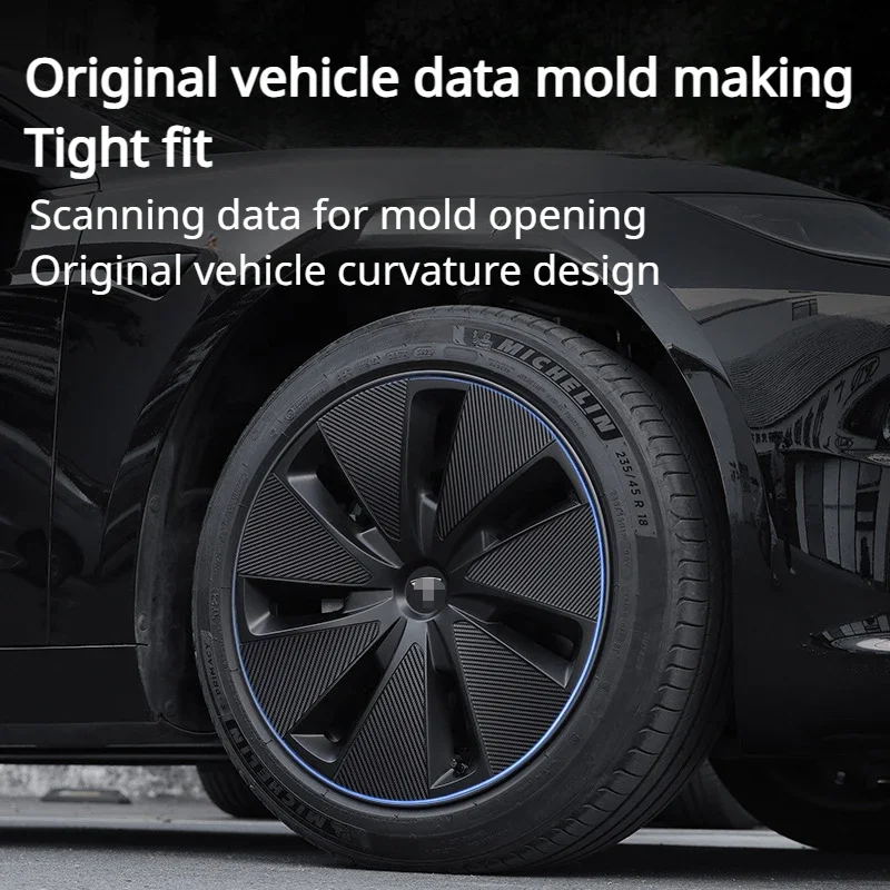 Wheel Hub Stickers for Tesla Model 3+ Wheel Rims Stickers Scratch Repair Protective Film New Model 3 Highland 2024 Accessories