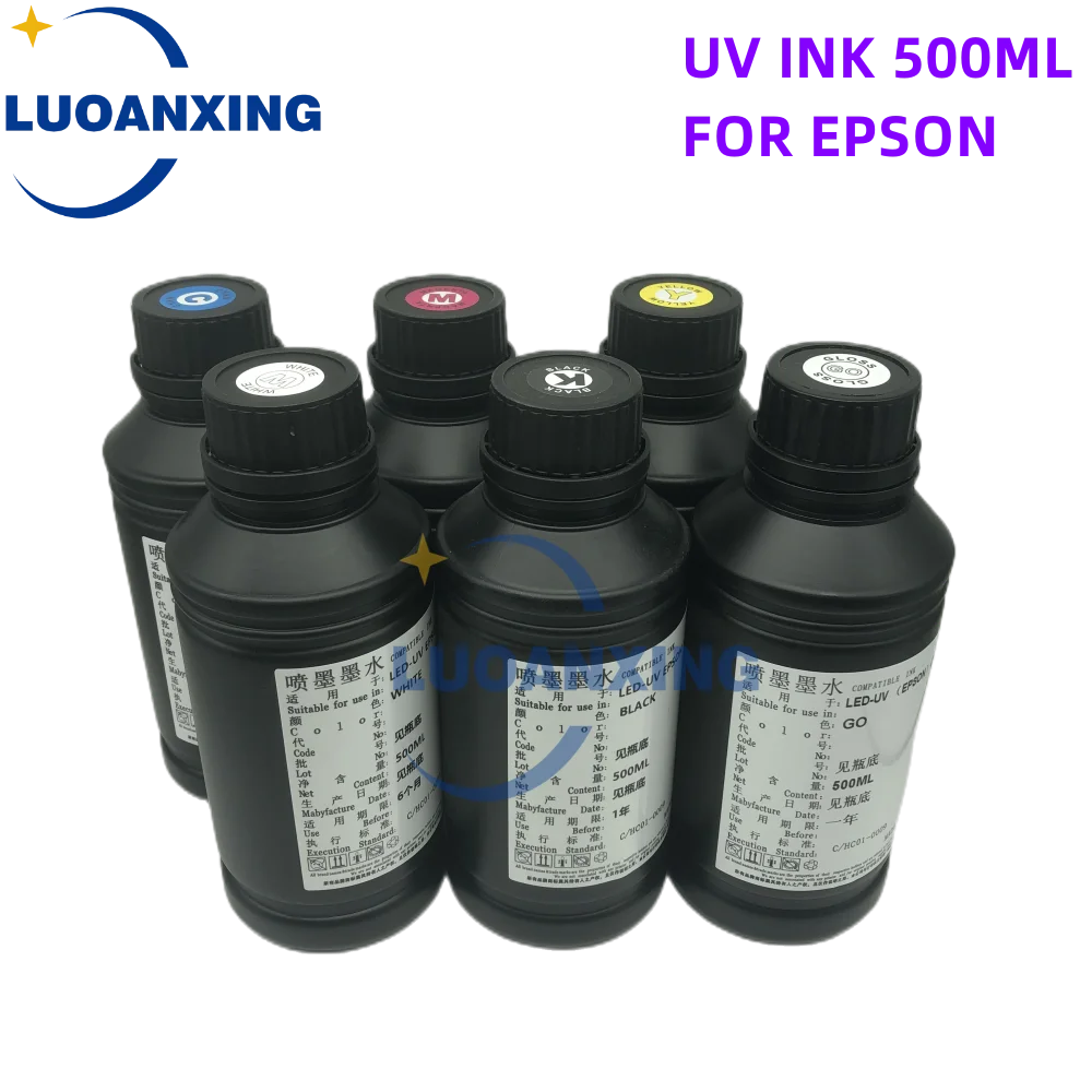 500ml Universal Premium Inkjet Ink For Epson i1600 printhead uv flat Printer ink on PVC and Glass Sheet UV DTF INK