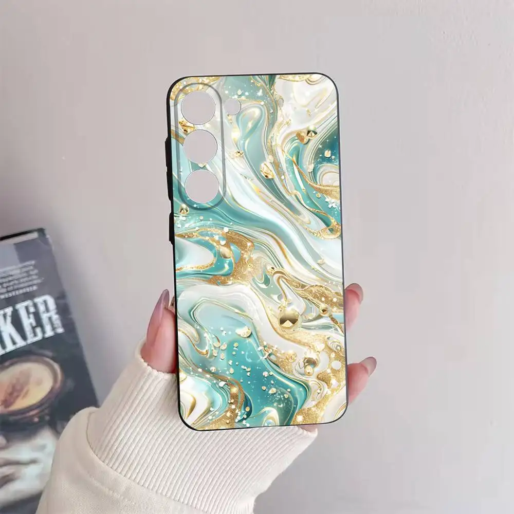 Marble Art Fashion Pattern  Phone Case For Samsung Galaxy A73,91,80,72,51,53,52,71,22,5G,Note,J7,8,9 Soft Black Cover