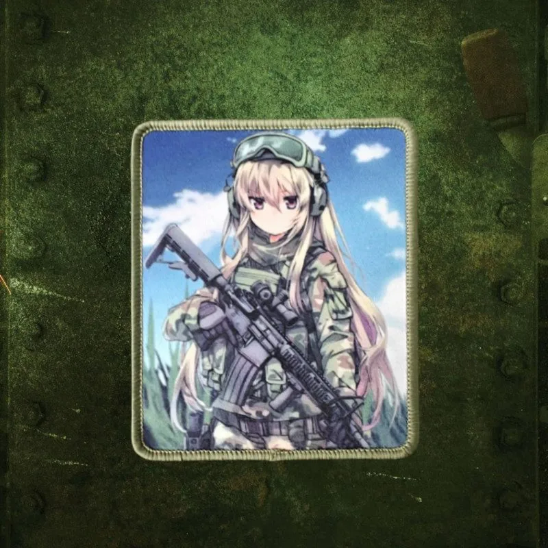 2026 Neuer Anime Taktischer Aufnäher, Taktisches Mädchen-Moralabzeichen, für Kleidung, Hüte, Rucksäcke, Taktische Ausrüstung, mit Klettverschluss