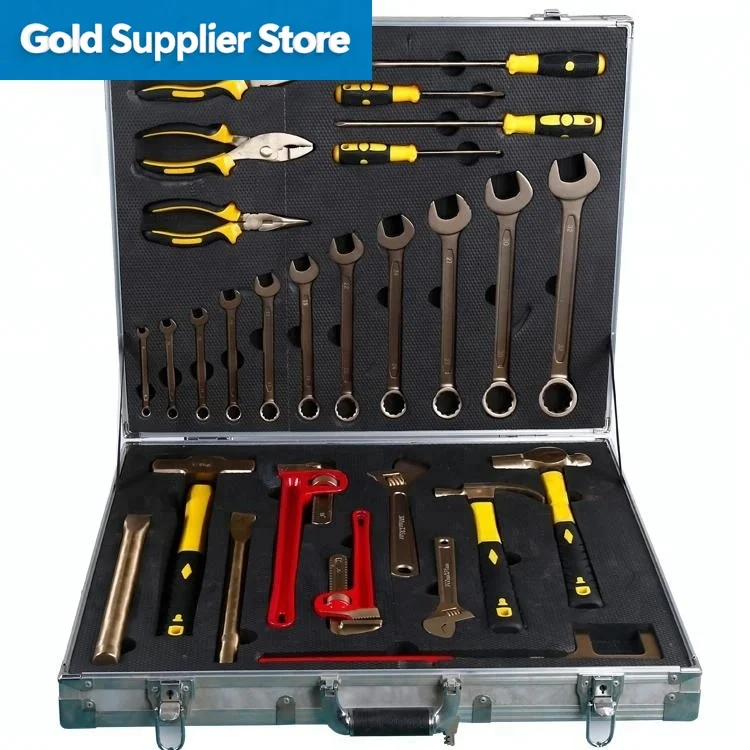 28-Piece Non-Sparking Tool Set for Maximum Safety, Designed for Sensitive Areas Requiring the Highest Protection Standards