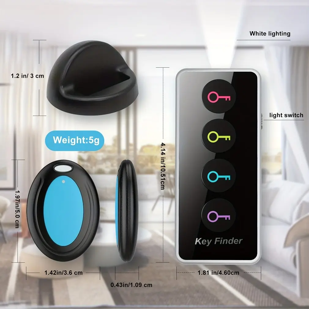 Wireless Key Finder RF Key Locator Pet Tracker Wallet Tracker Remote Control 1 RF Transmitter 4 Receiver