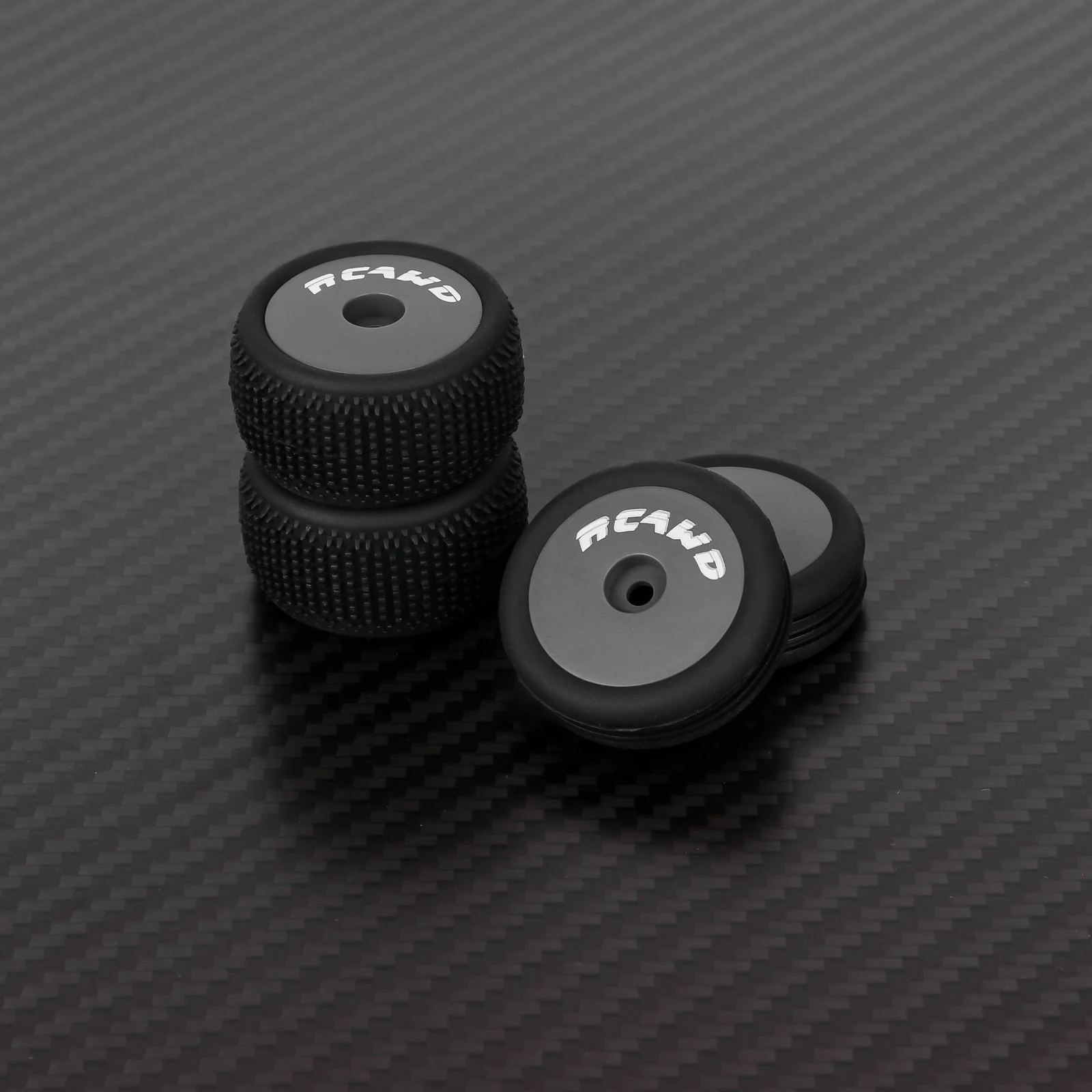 RCAWD Pre-Glued 4Pcs Tires Wheel for Losi 1/24 Micro-B Hobby Plus Speck-B HPI Maverick MICROBE Tire 7mm Hex Closed Hub Upgrade