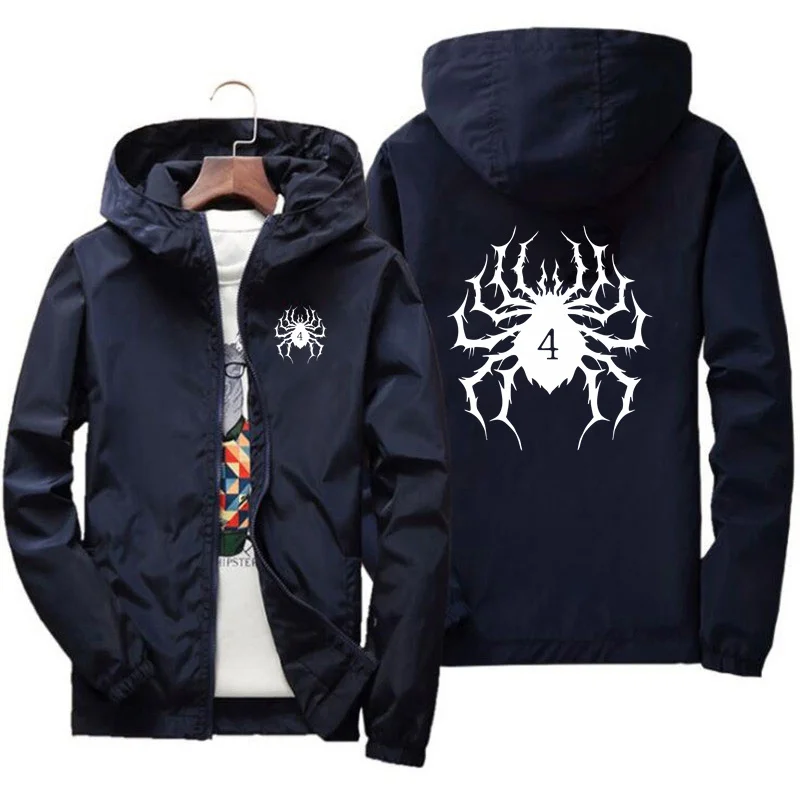 

2025 Sunscreen Bomb Beach Casual Fashion Spider Jacket Men'S Summer Hooded Jacket Windbreaker Coat Plus Size S-7XL