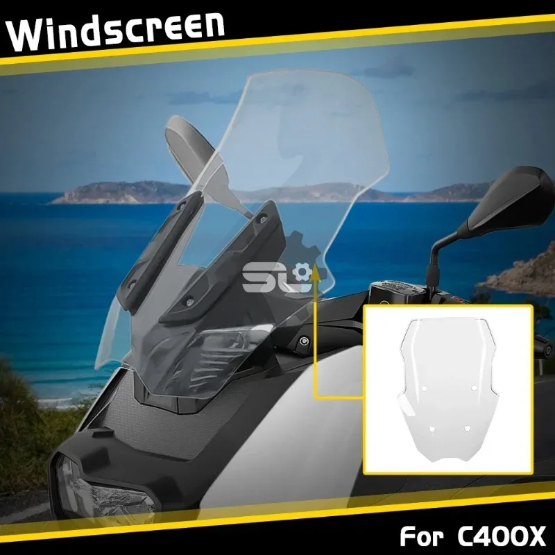 Motorcycle accessories Motorbike Windscreen Windshield Deflector Protector Wind Screen Parts For BMW C400X 2019-2021