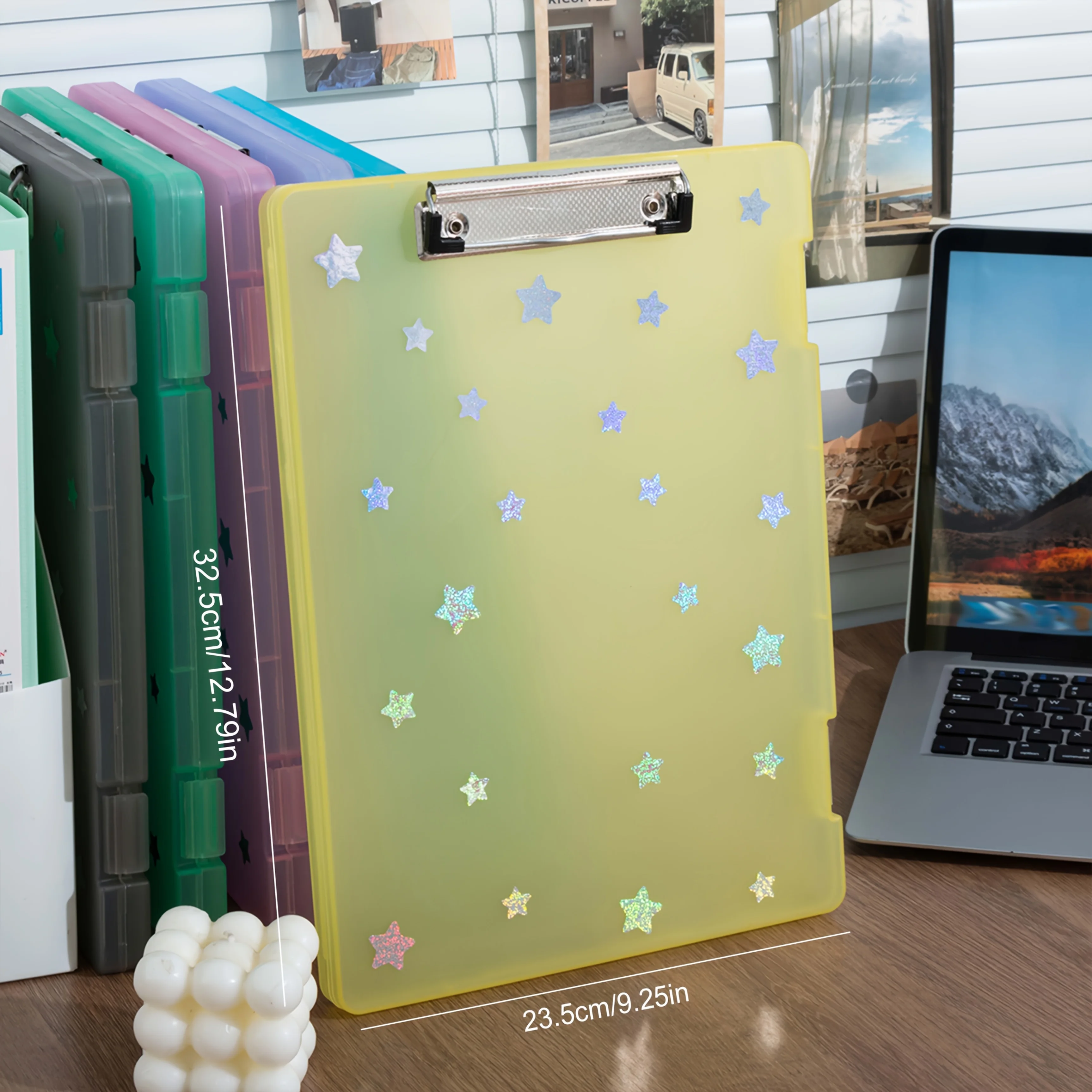 A4 Folder with Star Stickers, Storage Folder for Office Documents, Designed for Students to Organize Test Papers And Study Suppl