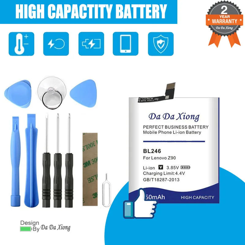  New 4650mAh BL246 Battery For Lenovo Vibe Shot Max Z90 -3 -7