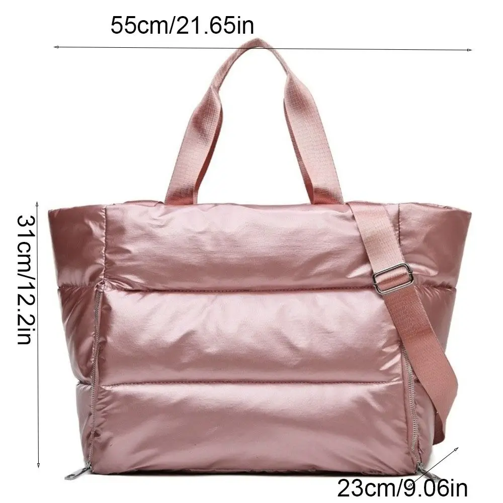 Lightweight Solid Color Travel Tote Bag Large Capacity Nylon Gym Sports Bag Zipper Foldable Yoga Mat Bag Swimming