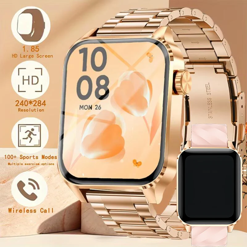 

Смарт-часы LIGE 1.85” HD для женщин, модные, с Bluetooth-звонками, спортивный браслет, монитор здоровья и фитнеса, женские смарт-часы для женщин