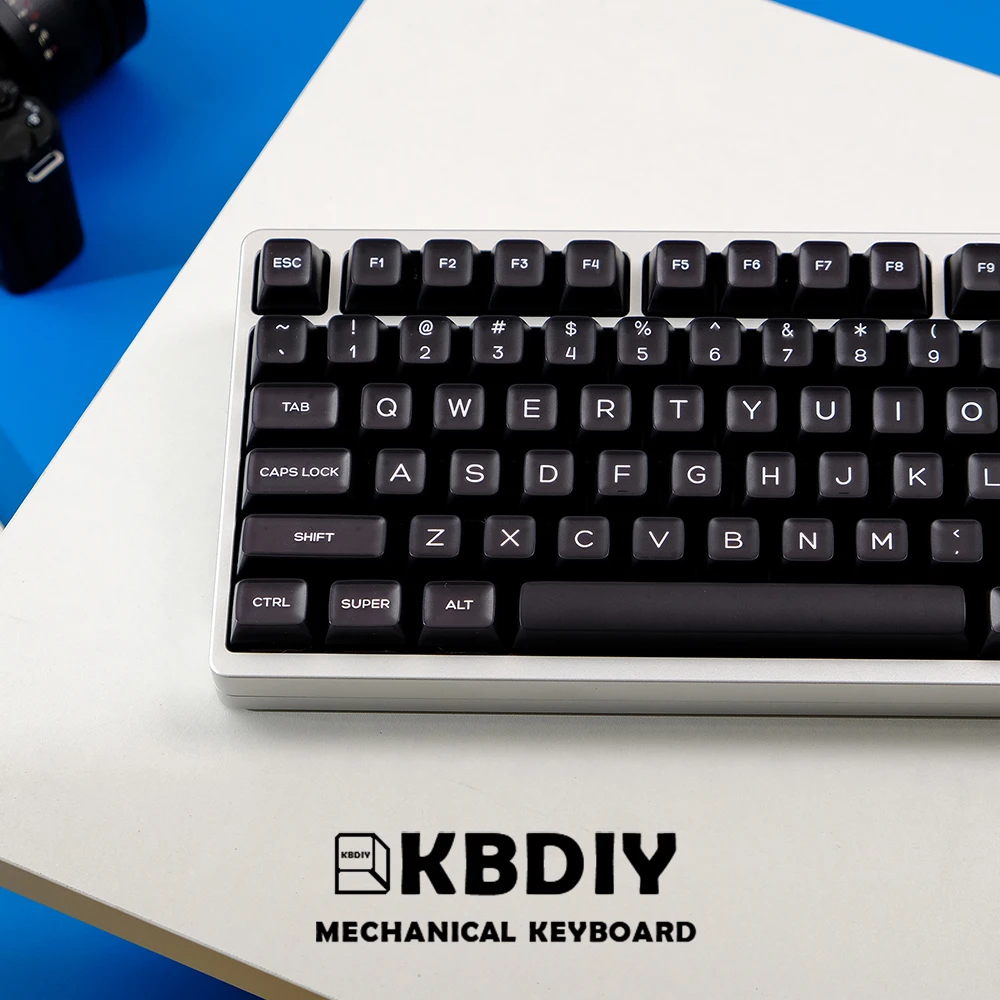 KBDiy 142 Keys/Set Keyboard Keycap SA Profile ABS Black Translucent Keycaps for Mechanical Gaming Custom for K500 GMK67 64 61 87