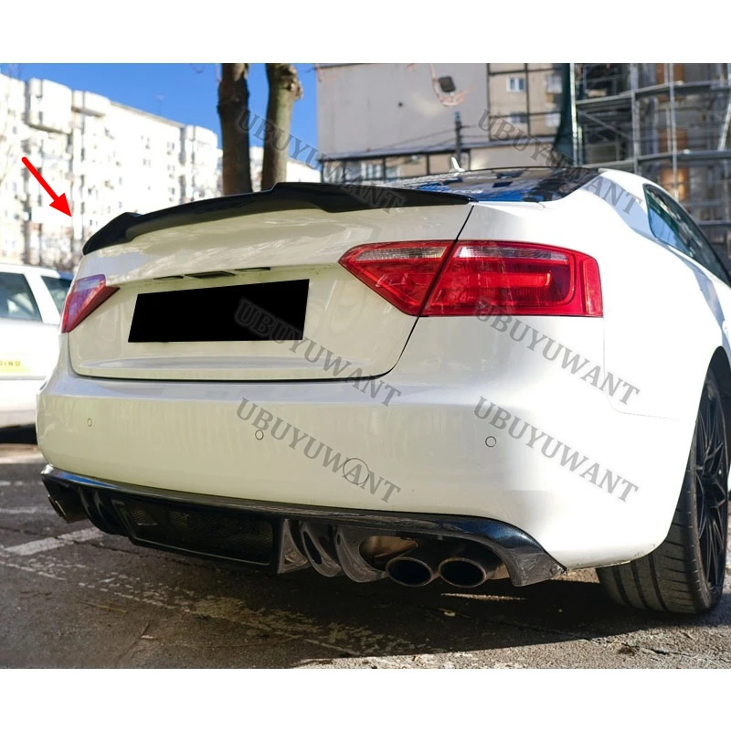 FOR Audi A5 4 Doors 2009-2016 M4 Auto High Quality Carbon Fiber Rear Lip Spoiler Trunk Boot Wing 1Pcs Car Styling Not For S5 RS5
