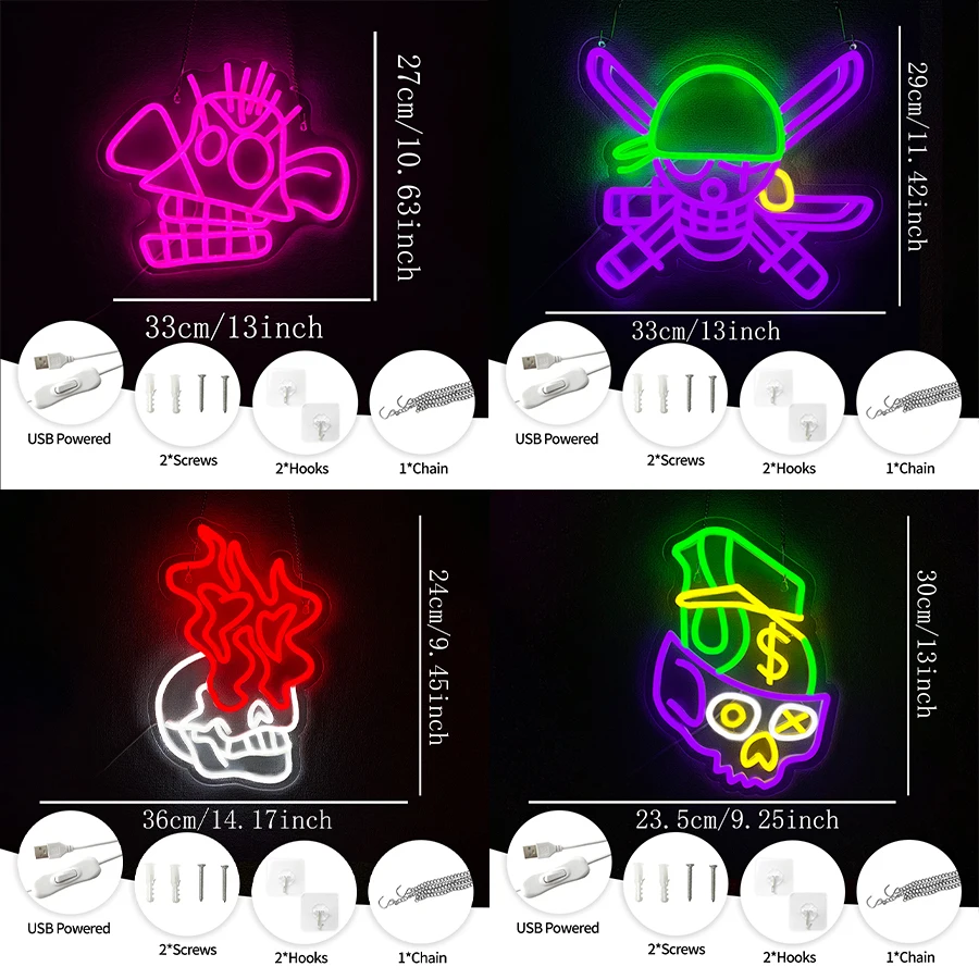 Skeleton Series Neon Sign For Wall Decor,Light Up Sign For Bedroom,Living Room,Halloween,Bar,Party,Man Cave,Gifts For Friends