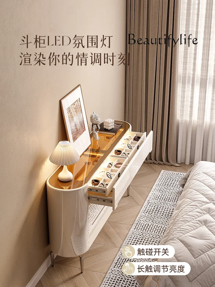 

BJ Ultra-thin Bucket Cabinet Bedroom Bedside Cabinet Integrated Wall Storage With Lock Jewelry Modern French Storage Cabinet