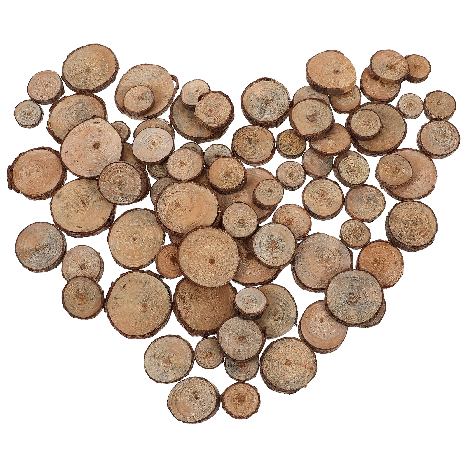 

100 Pcs Log Pieces Props Decor Diy Wood Slices Earrings Unfinished Chips Sliced Crafts Small Discs for Materials