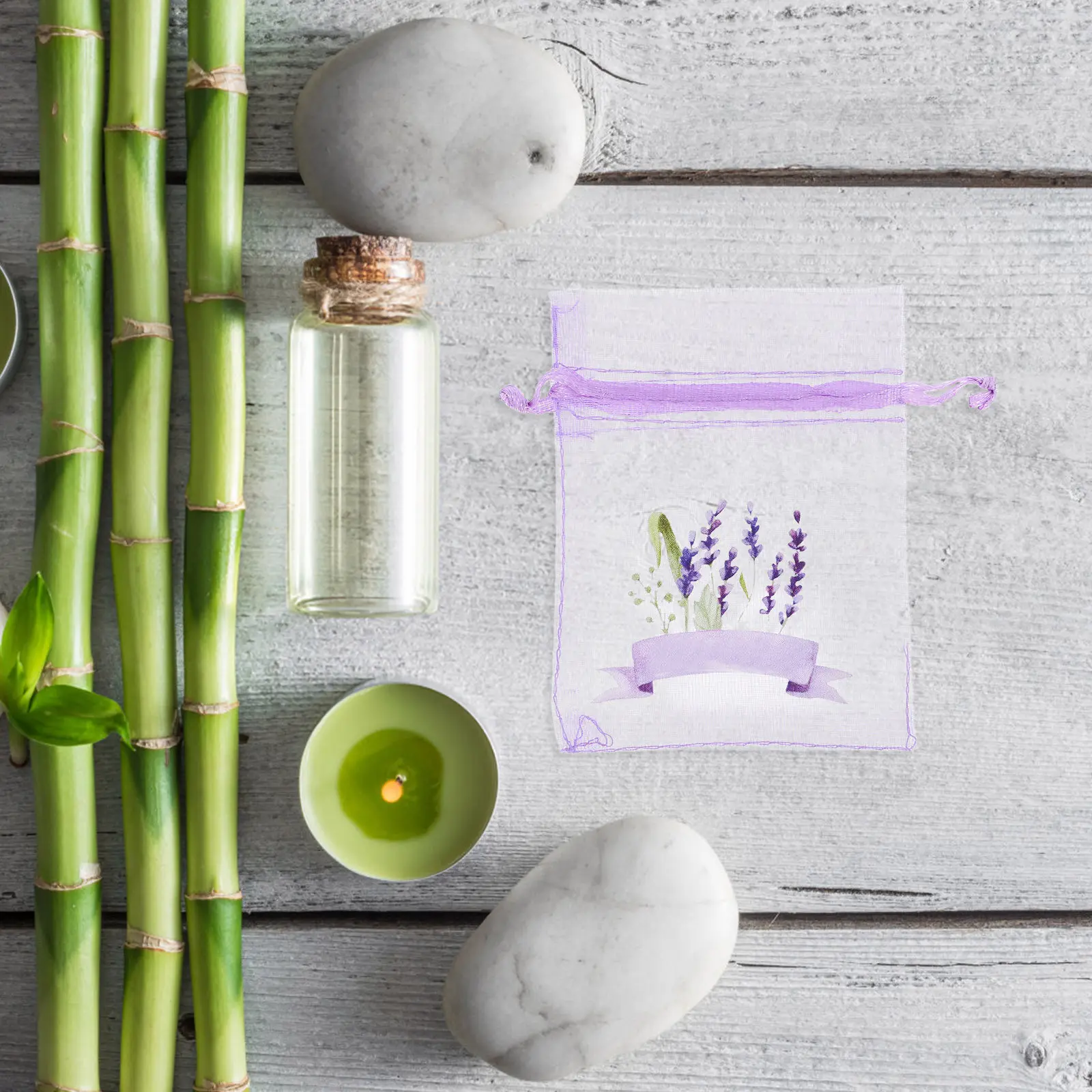 20Pcs Small Mesh Drawstring Sachet Bags Empty Lavender Pouches for Rose Petals Dried Flowers Jewelry Cars Drawers Closets Air