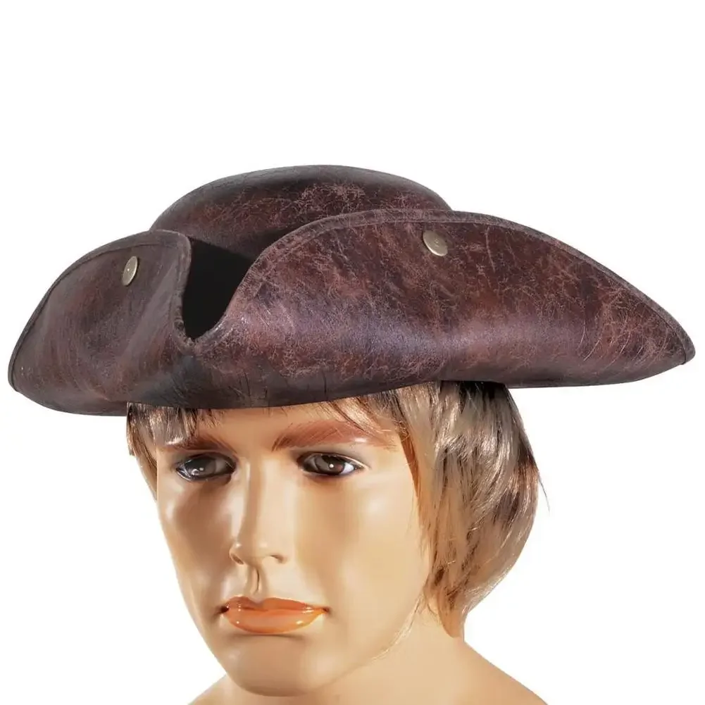 Leder-Piratenhut Im Dreispitz-Design – Vintage-Kopfbedeckung Für Kostüme & Mottopartys