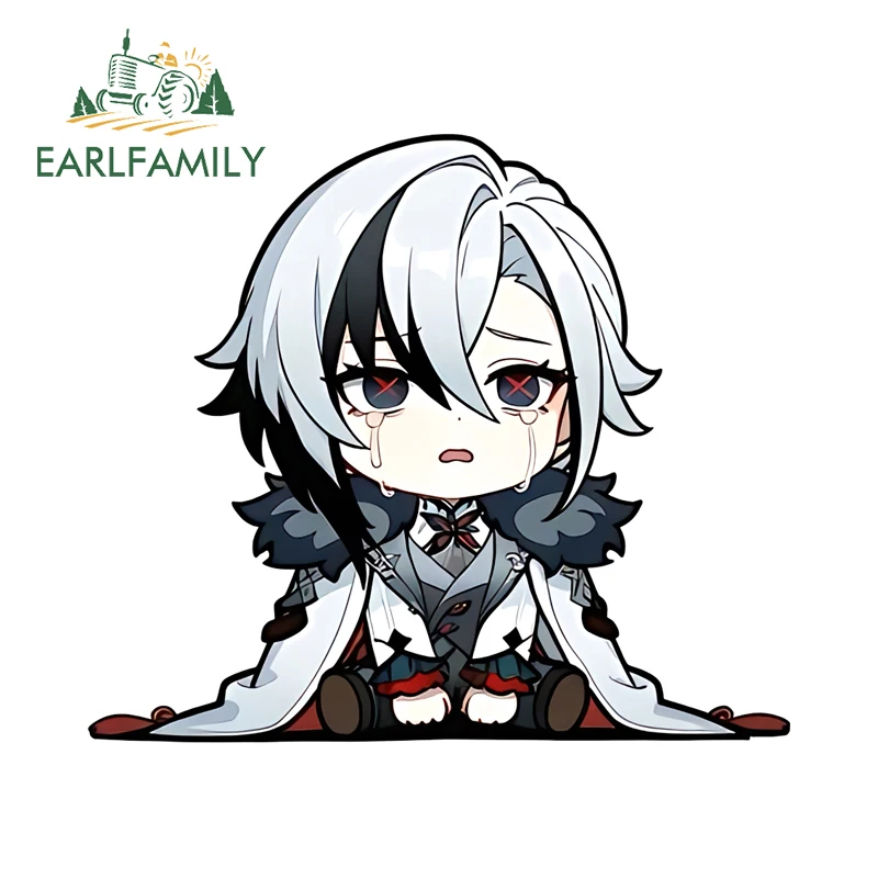 

EARLFAMILY Genshin Impact Sit Creative Car Sticker Fashionable Windows Vinyl Decal Cool Scratch Proof Rear Car Accessories
