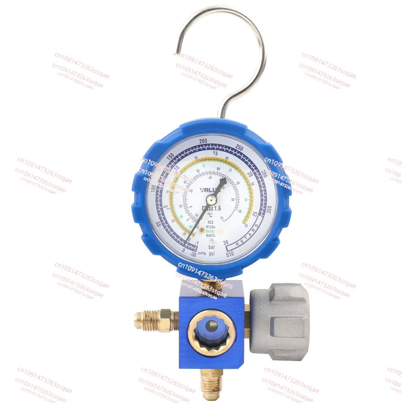 Flyover fluorinated gauge valve air conditioning pressure gauge refrigerant R22 134 410 407 refrigerant snow type gauge