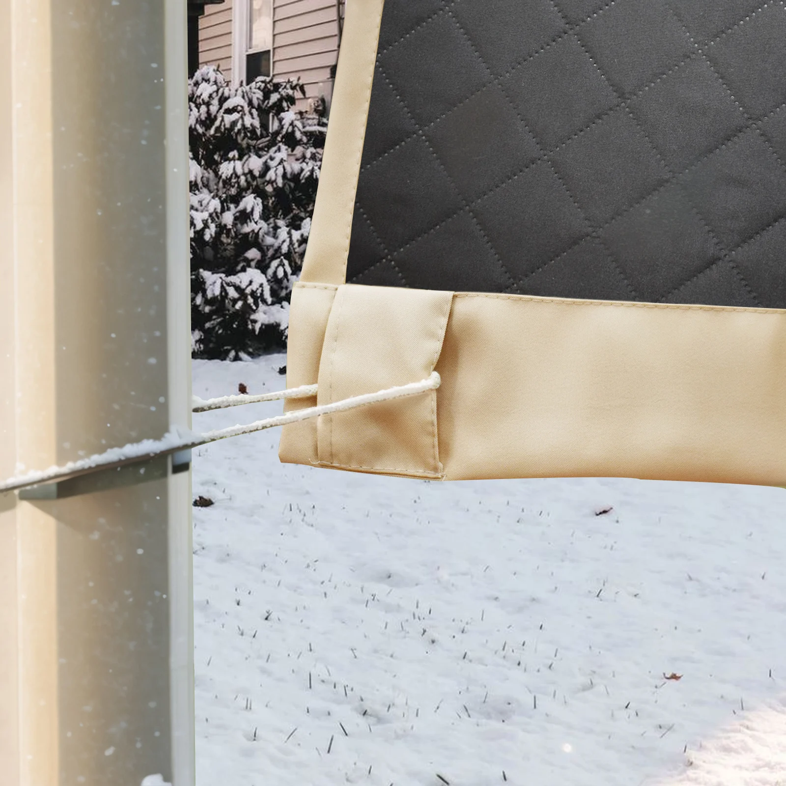 Winter Warm Outdoor Curtain Waterproof Heavy Duty Curtain Energy Saving Noise Reduction Drape UV Protection for Porch,Pergola