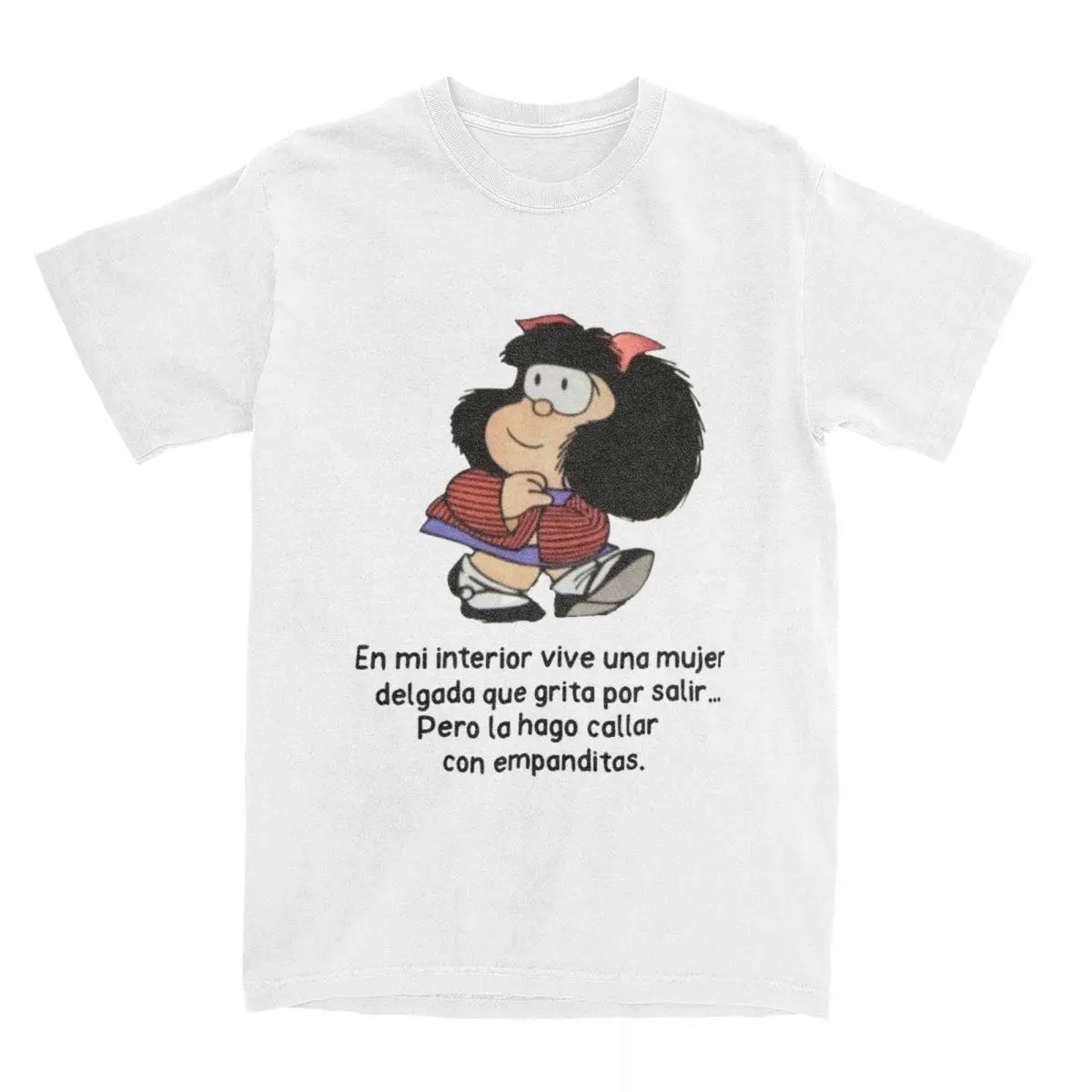 Mafalda T Shirt Man Funny Quotes in Spanish Funny Cotton T Shirts Beach O-Neck Hipster Tee Shirt Cheap Oversized Clothes