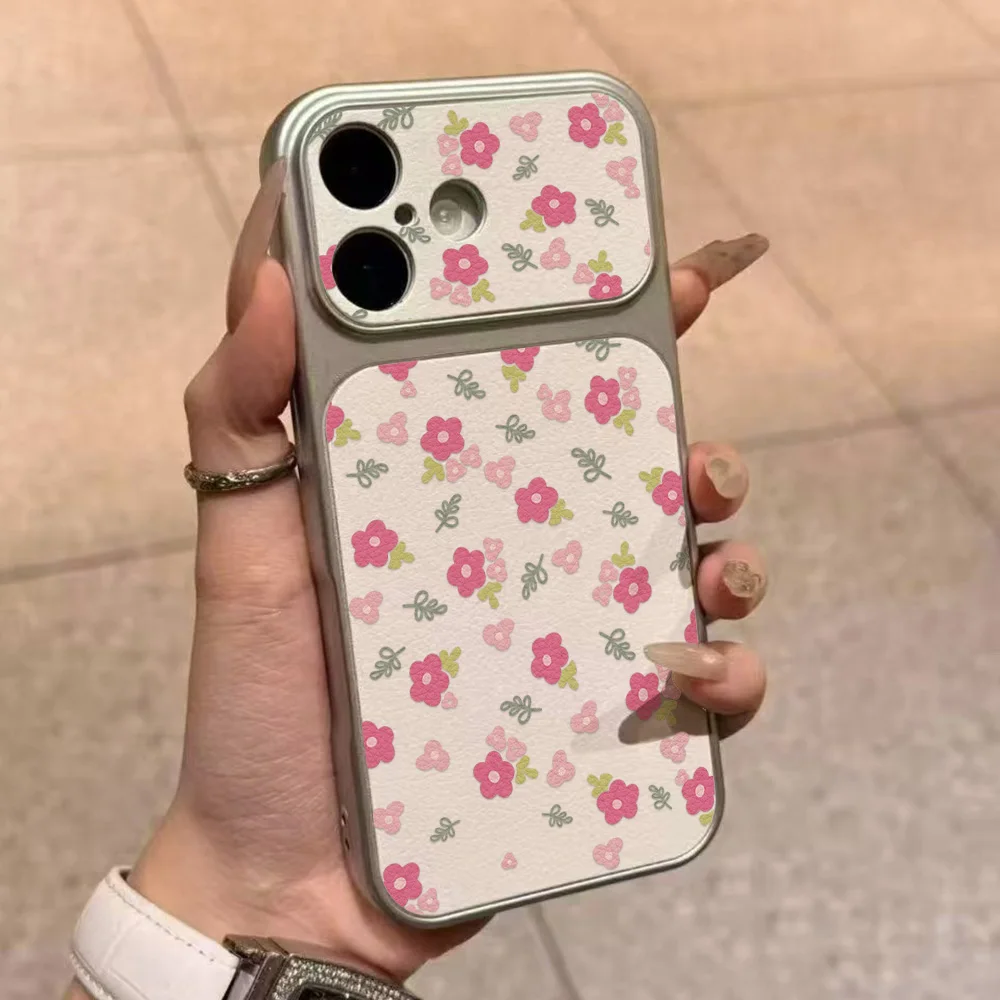 Luxury INS Flower Large Window Phone Case For iPhone 17 16 Pro Max 14 15 13 12 11 Camera Protector Shockproof Ultra Slim Cover view 3