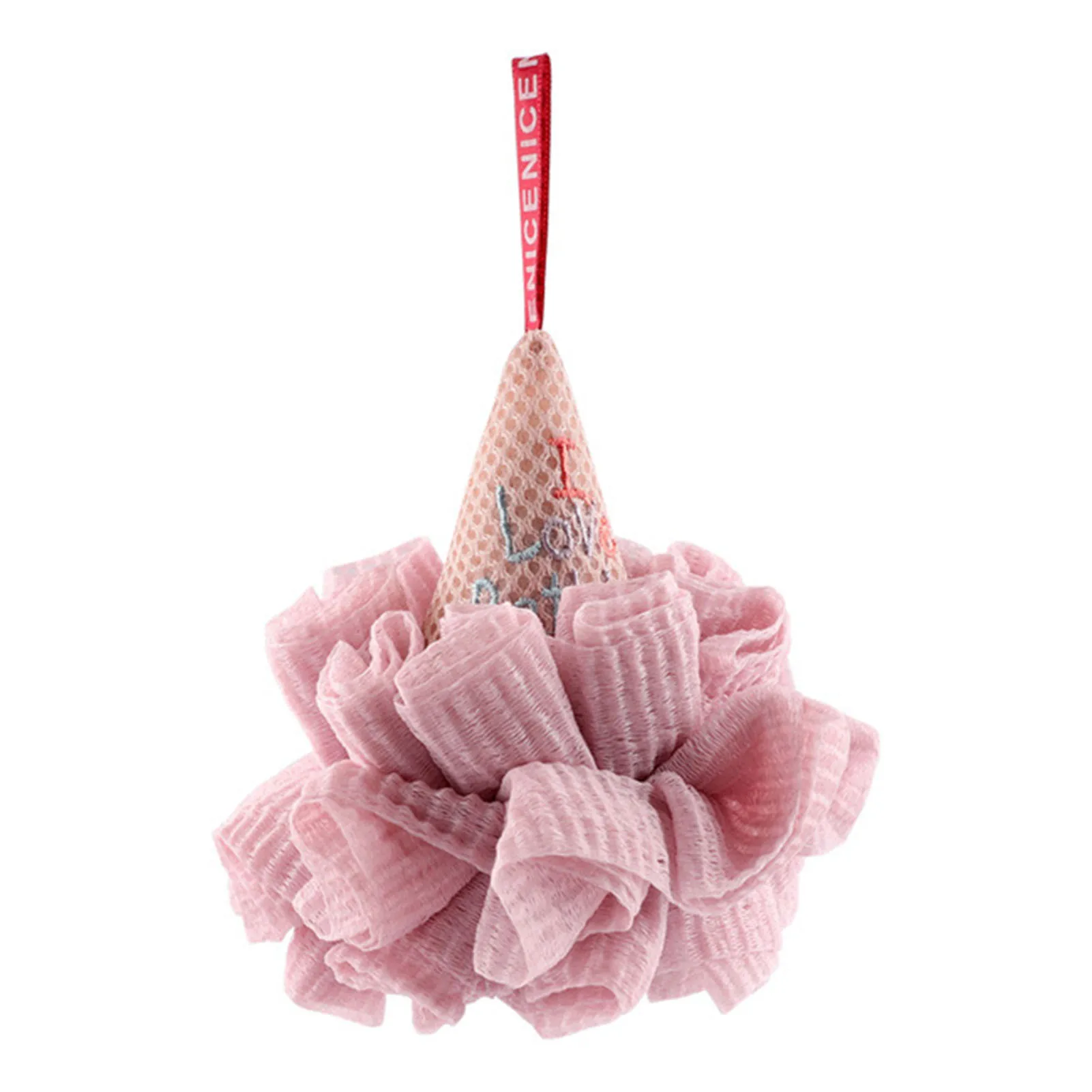 Banyo puf duş sünger banyo topu dondurma şekli tasarım banyo süngeri banyo topu