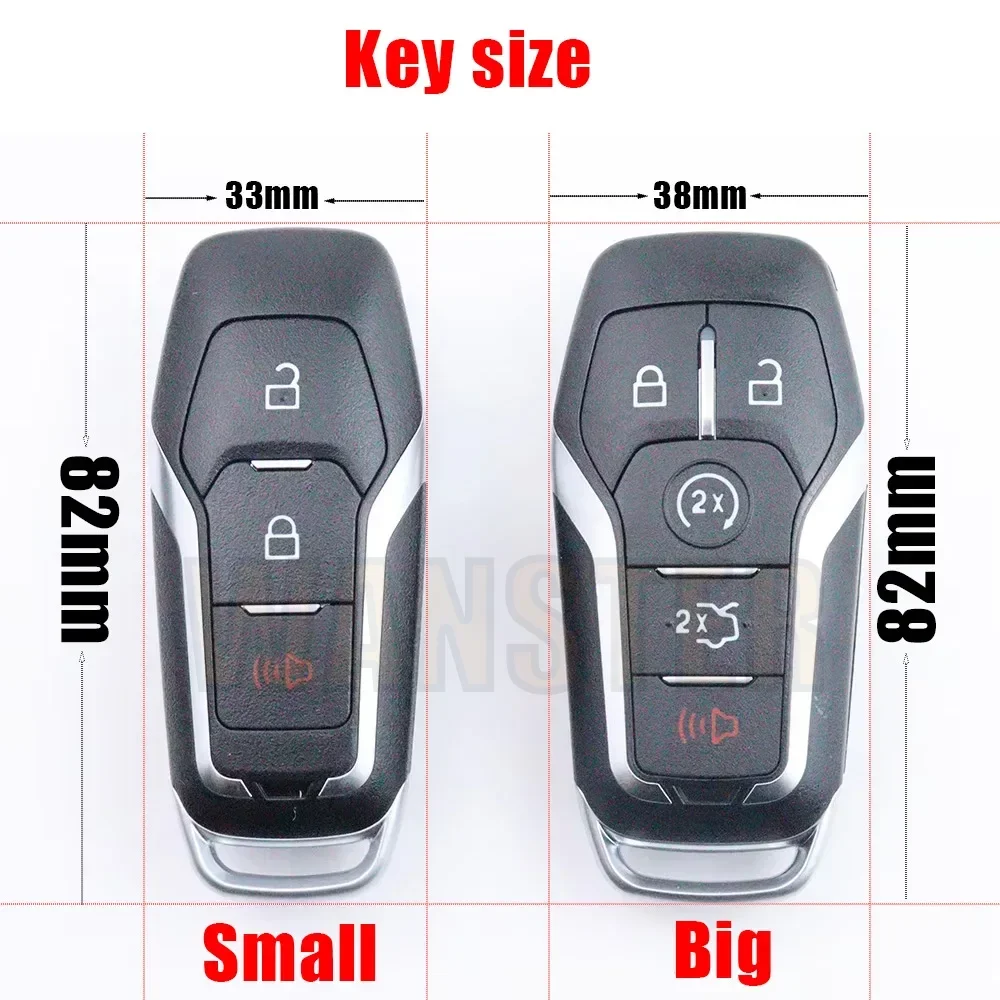 3/4/5 Botton M3N-A2C31243800 DS7T-15K601-D Car Key Fob Case Shell Housing for Ford Mustang Edge Explorer Fusion Mondeo Kuka