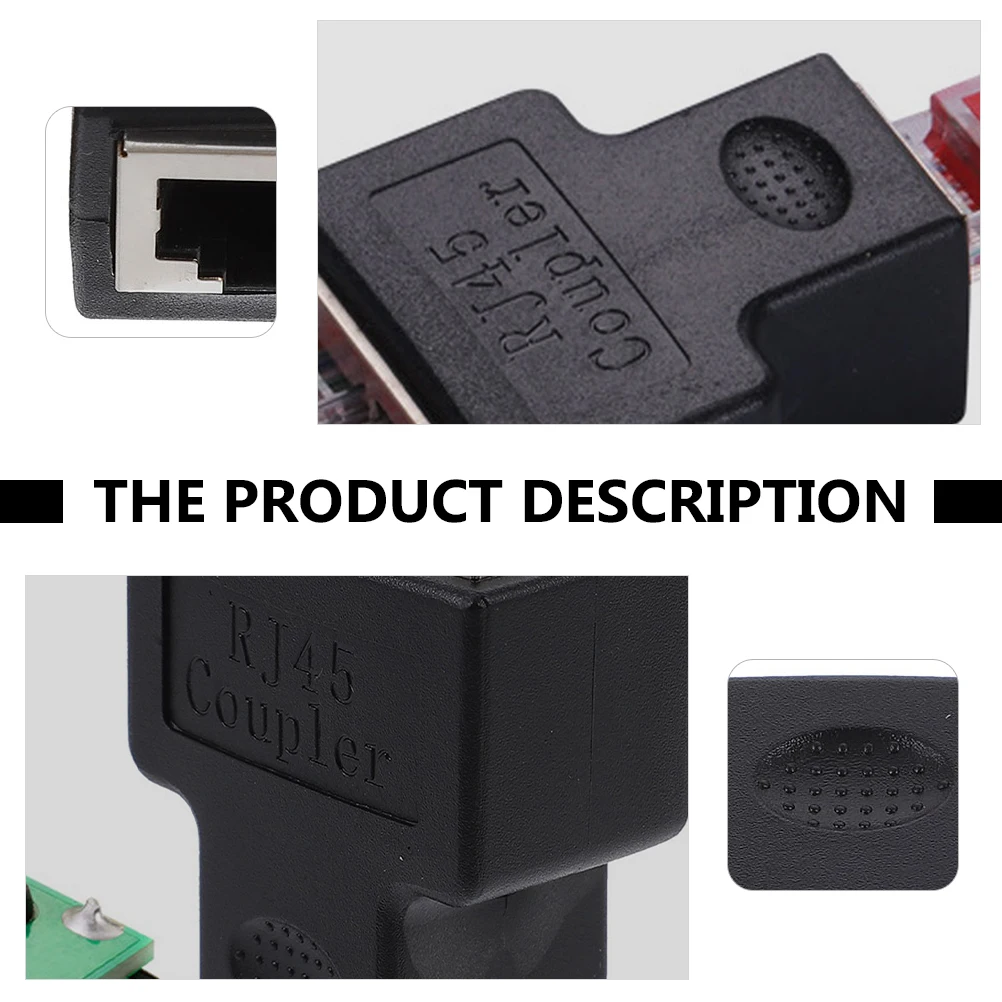 

3U Gold plated Ethernet Splitter Connector 1 to 2 Socket Coupler Network Accessories Extender Plug Durable Safe Home Office