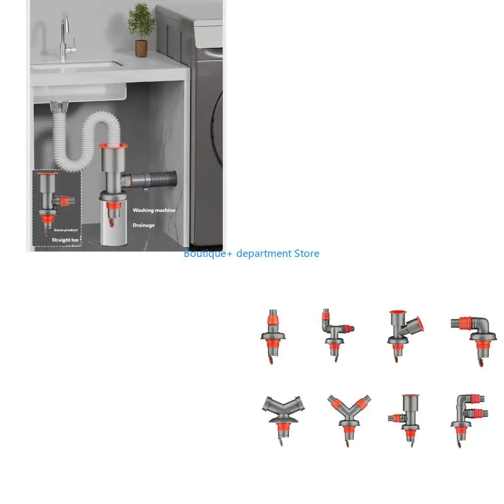 E1PD Multiple Outlet Water Divider For Laundry Room And Kitchen Sink Universal Washing Machine Drain Pipe Connector