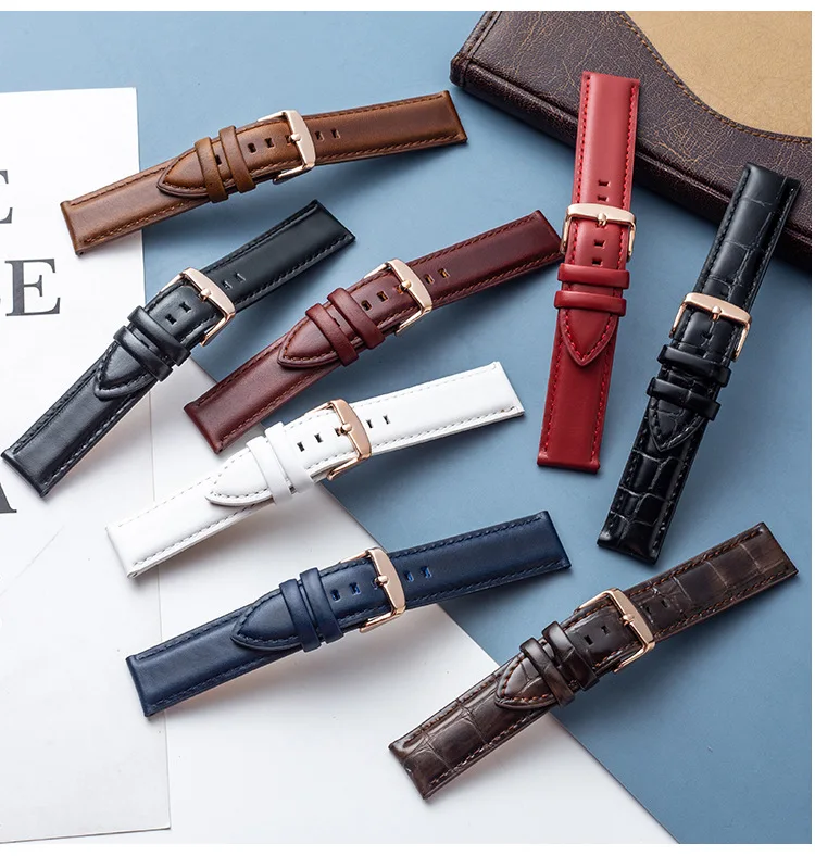 Correa de reloj de cuero genuino de vaca, repuesto Universal para DW, pulsera de 12, 13, 14, 17, 18, 19, 20 y 22mm