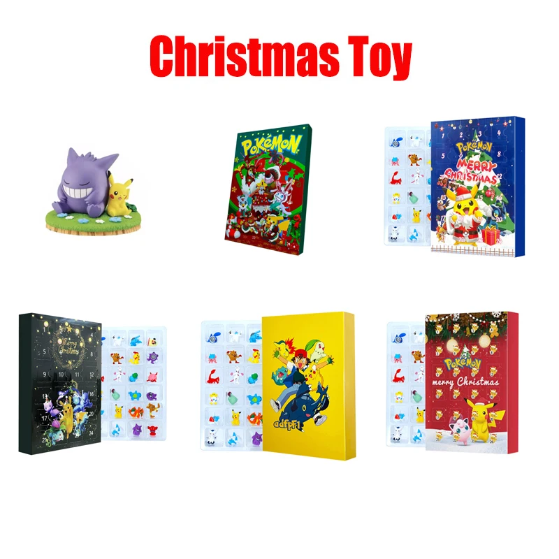 Pokemon Figure Advent Calendar Gift Box mini Pikachu Character Bulbasaur Christmas Toy Gifts Collection Desktop Model Toy