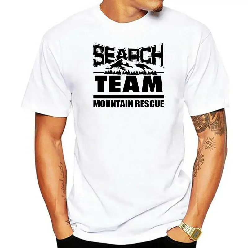 2022 New Fashion Casual Men T-shirt SAR -Search & Rescue: MOUNTAIN RESCUE TEAM Screen Printed T-Shirt, ATHLETICS GREY