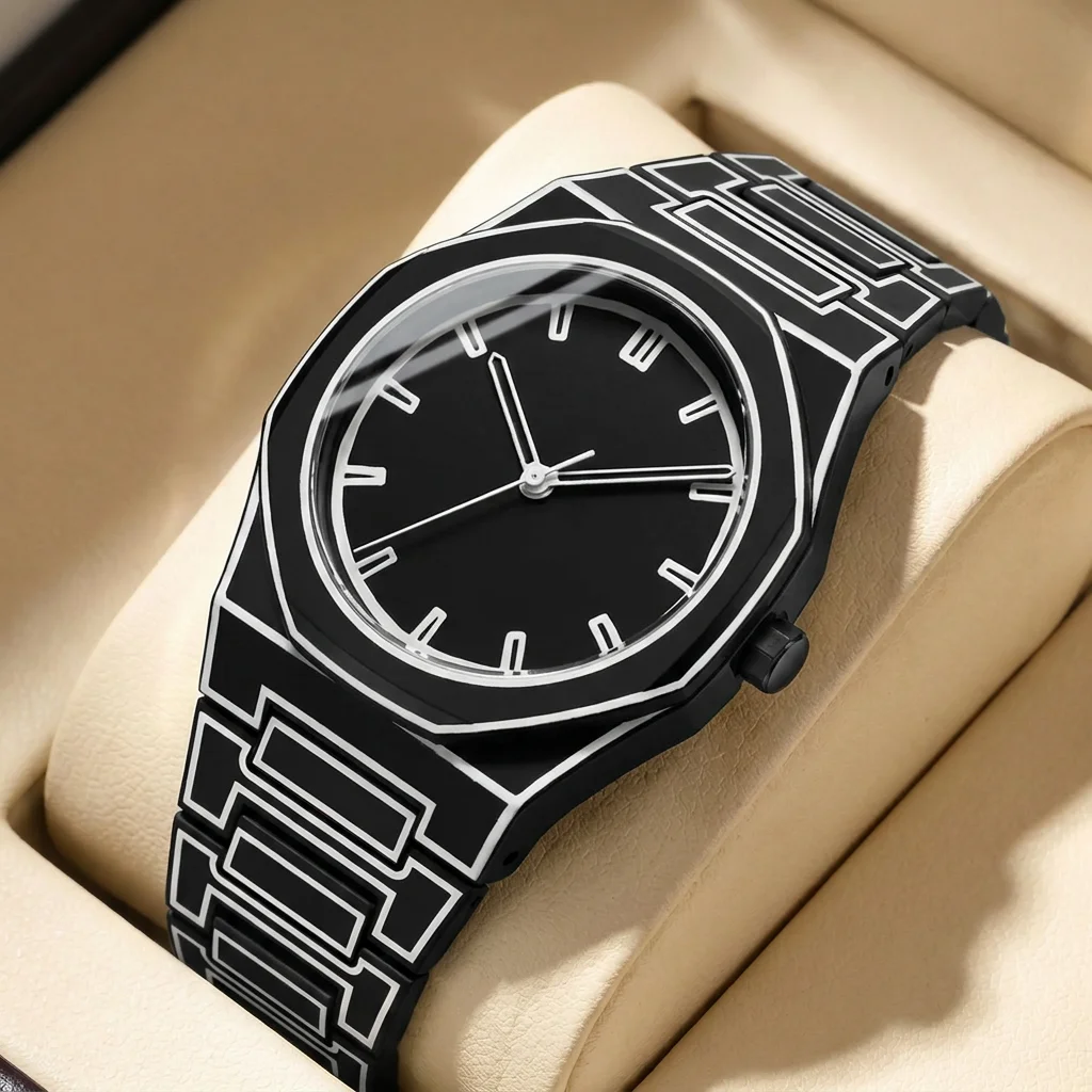 1Pcs Women's Black Dial Silicone Strap Vintage Fashion Classic Fashion Details Quartz Watch For Business Party Holiday