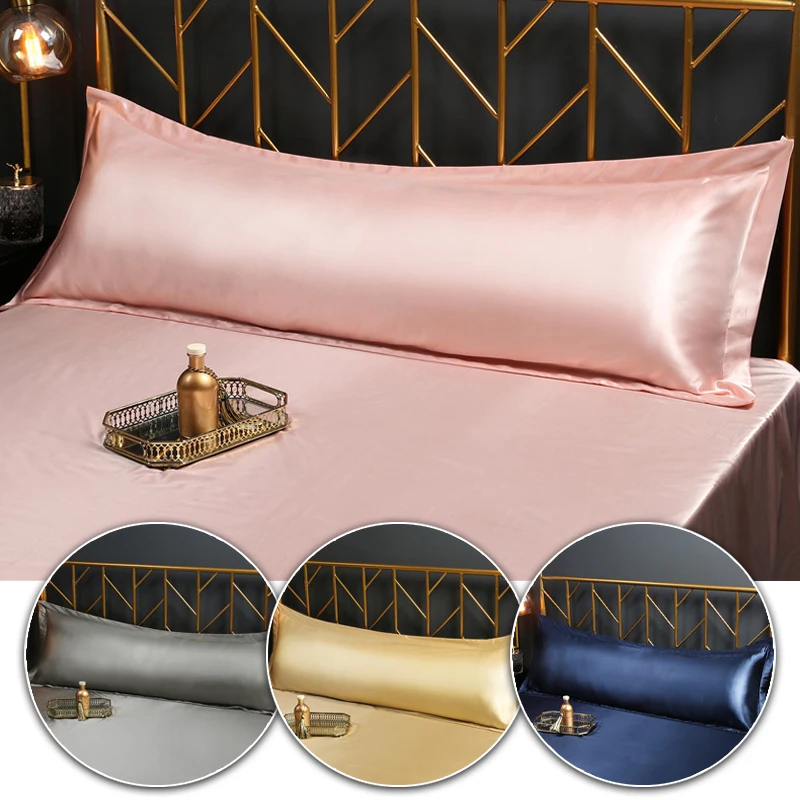 48x120cm /48x150cm Luxury Body Couple Long Pillow Satin Silk  Pillow Case Soft Top Quality Mulberry Pillowcase