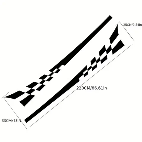 2개 자동차 비닐 랩 필름 세트 – 레이싱 스트라이프 및 위장 패턴 DIY 데칼 (차체 후드용), 유니버셜 핏 광택/무광택 마감