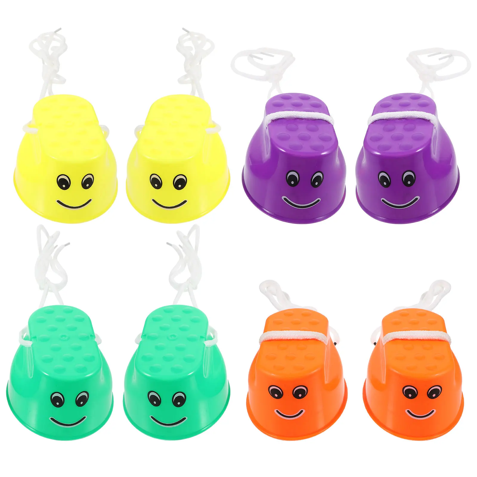 

4 Pairs Stilt-strolling Toys Kids for Toddler Balance Cups Stepping Bucket Stones Aldult Baby