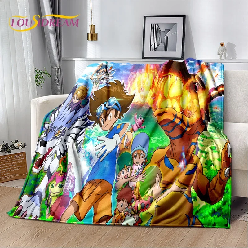 Cartoon Digimon adventure monster soft plush blanket, flanel blanket throw blanket blanket sofa cover for living room bedroom be