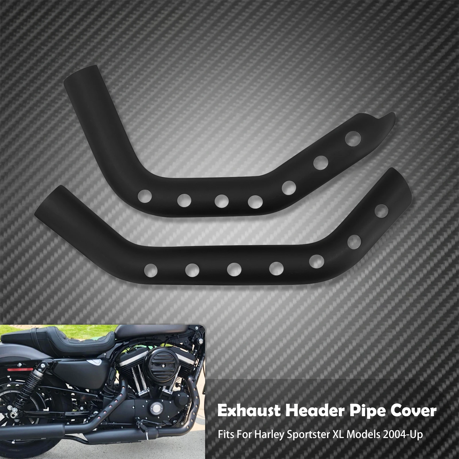 For Harley Sportster XL883 1200 48 72 Iron 2004-2023 Moto Front Rear Exhaust Pipe Cover Muffler Heat Shield Protector Cover