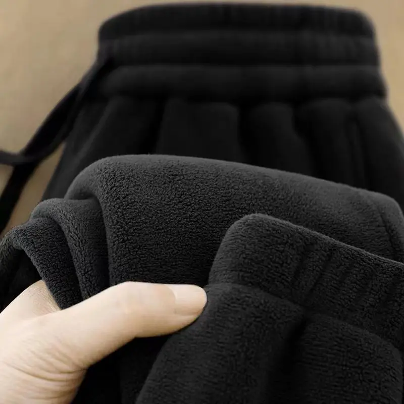 

Men's plus Size Fce Lined Thiened Casual Pants Autumn Winter American Retro Sports Sweatpants Loose Fit Long Trousers