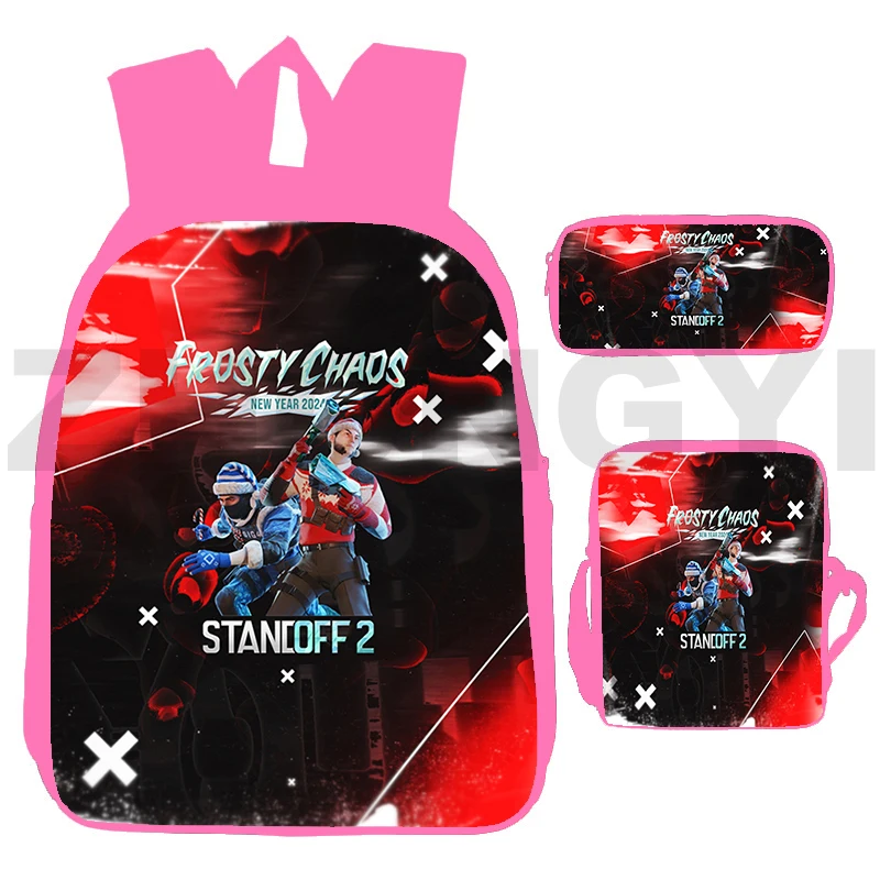 Fashion Casual 3D Assault Game Standoff 2 Backpacks Merch Laptop Schoolbags 3 Pcs/Set Anime Handbags Shoulder Bag Pencil Case