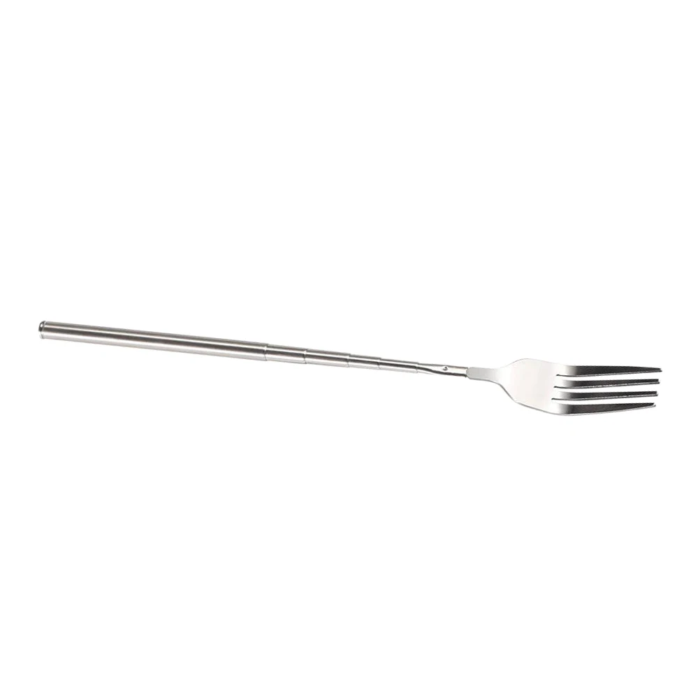 

Extendable Stainless Steel Fork Portable Camping Cutlery Travel Flatware For Outdoor Dining Kitchen Essentials Steak Fork