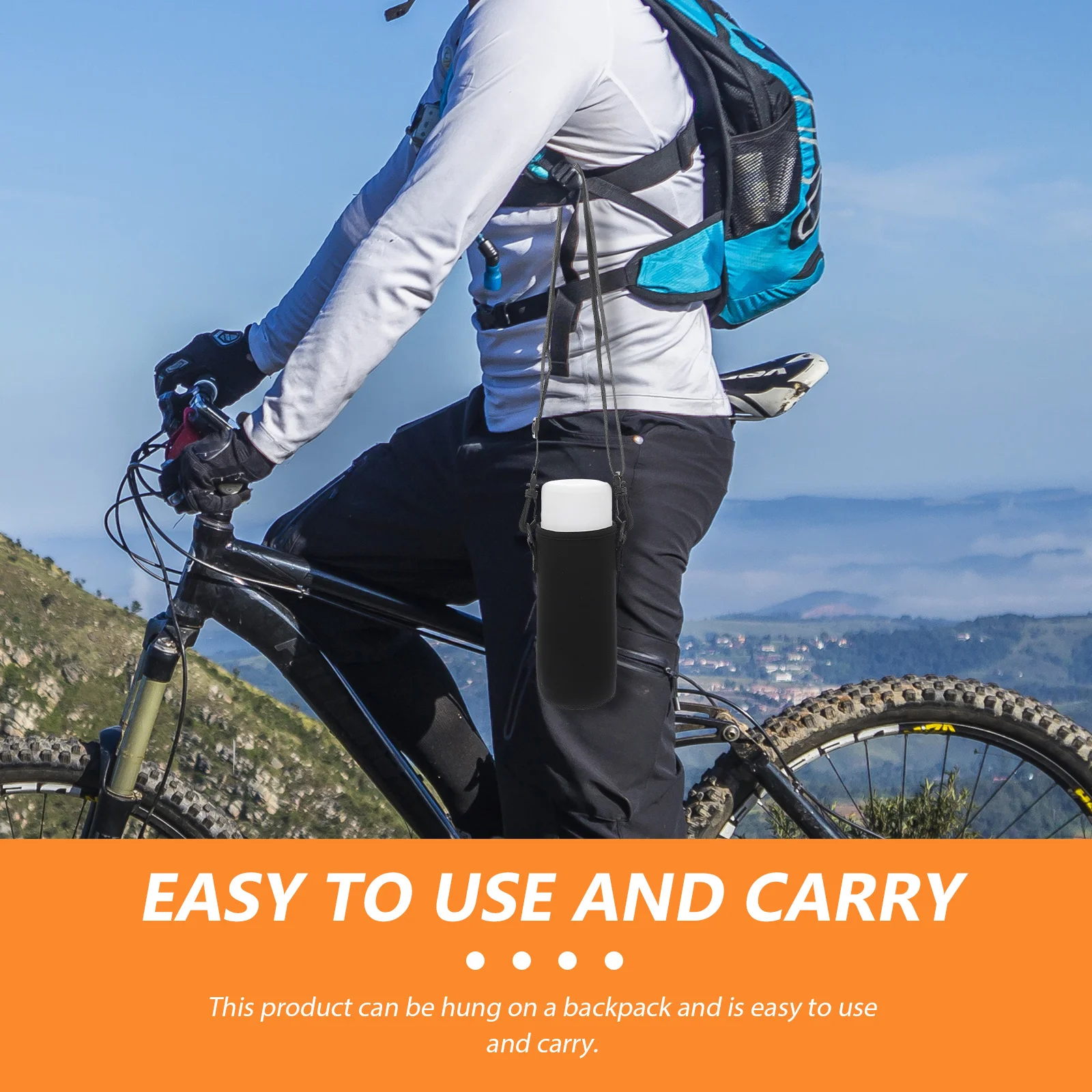 

Black Neoprene Water Bottle Sleeve Portable Insulated Carrier Pouch Scratch Resistant Lightweight Outdoor Use