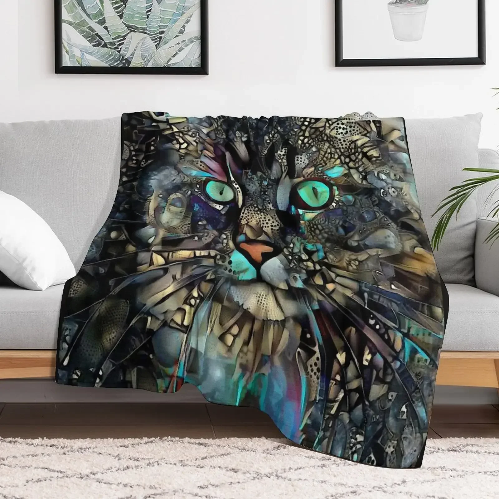 Ojitos, gato, gato, chaton, gatito, pinturas de lea roche, manta para invierno, mantas móviles de lujo para verano
