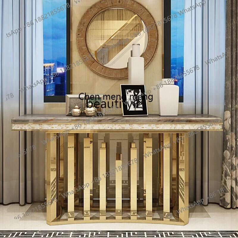 

Light luxury entrance table Marble entrance table Against the wall Corridor entrance cabinet Creative end view table2936