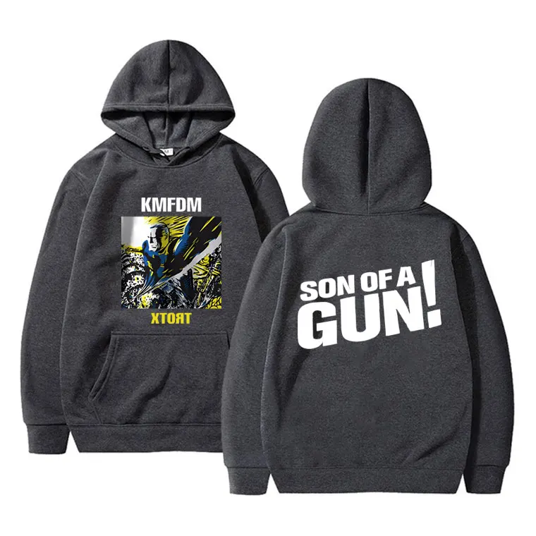 

Men Women Fashion Vintage Gothic Streetwear Unisex Casual Oversized Fleece Hoodies Rock Band KMFDM XTORT Graphic Print Hoodie